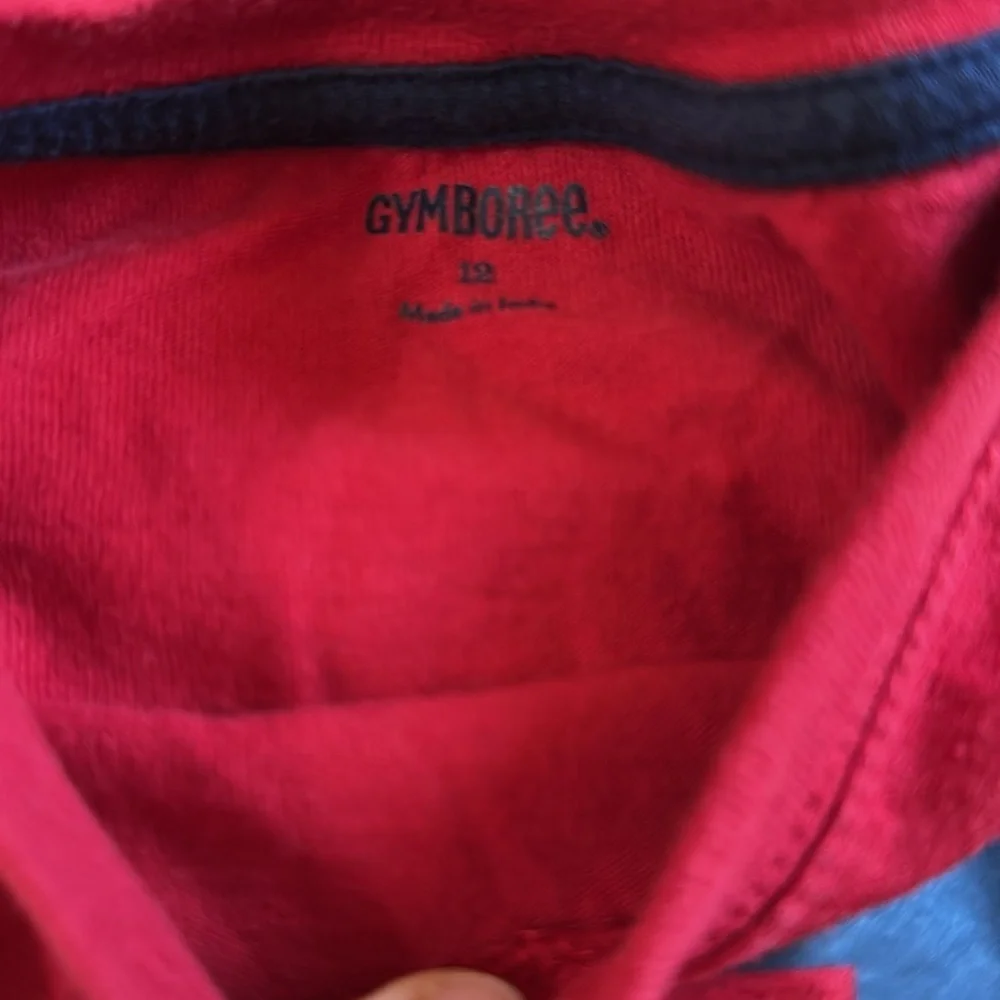 Gymboree Boy’s Red and Blue “Up to Snow Good” Graphic Long Sleeve Shirt, Sz 12